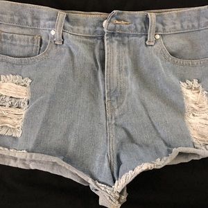 Forever 21 Distressed Jean Shorts